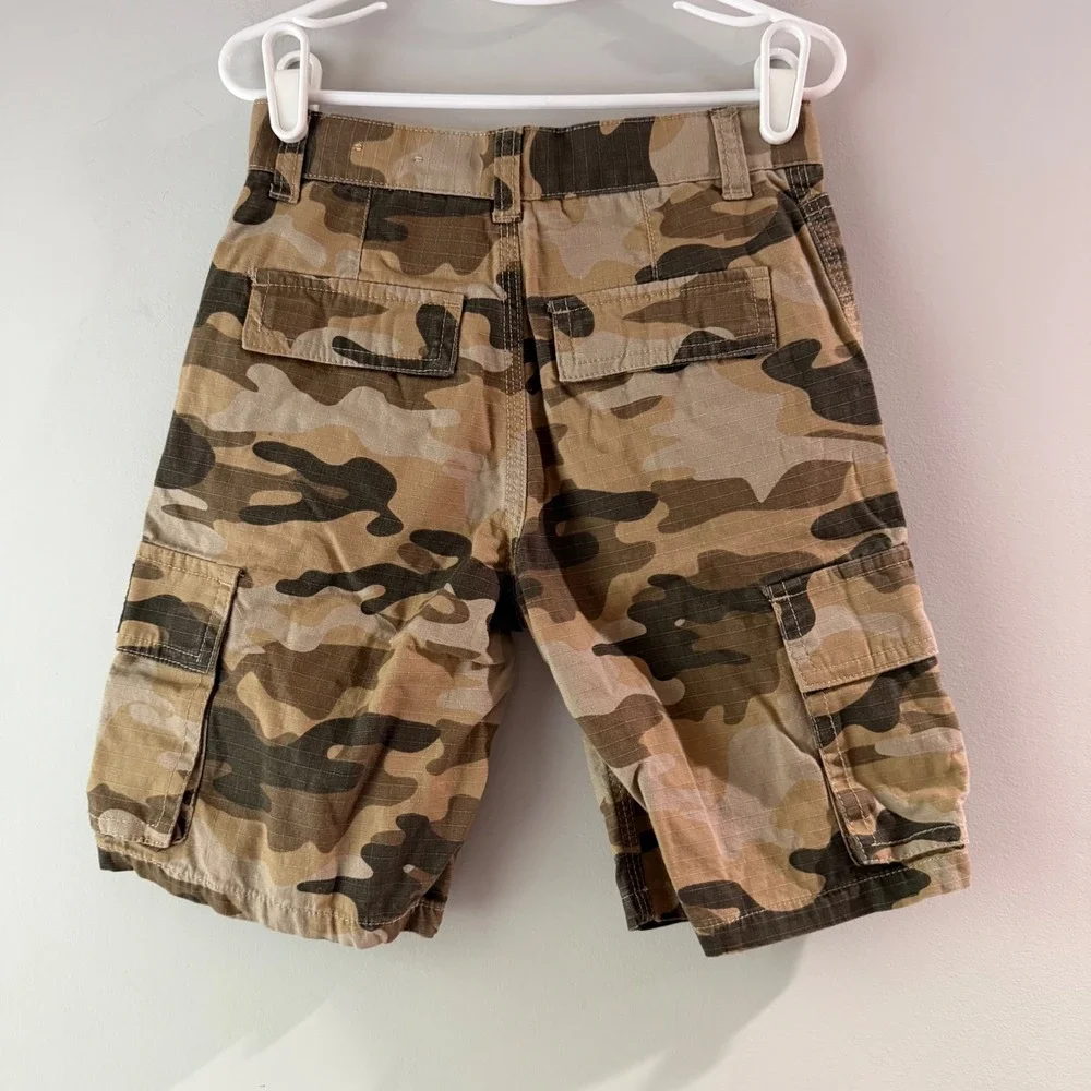 Carhartt Cargo Shorts Boys 6 Camo Tan Ripstop Excellent Utility Workwear